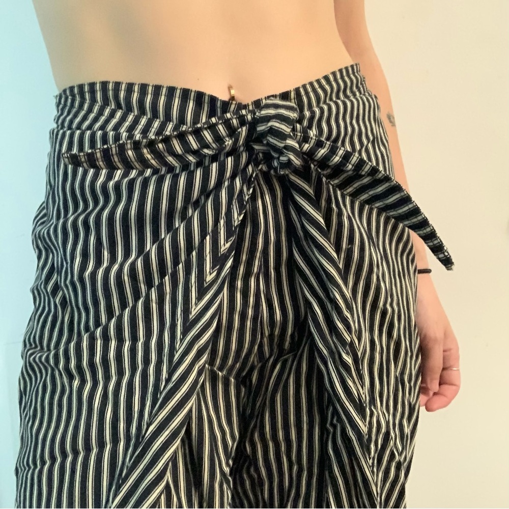 Silence + Noise Striped Tie-Waist Pants